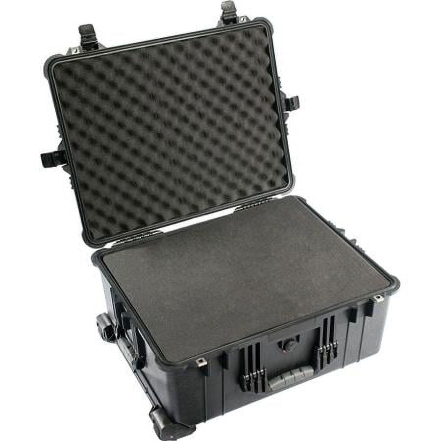 Watertight Hard Case with Cubed Foam & Wheels - Black E7335